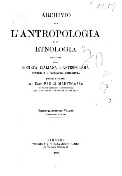 Archivio per l'antropologia e la etnologia