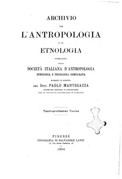 Archivio per l'antropologia e la etnologia