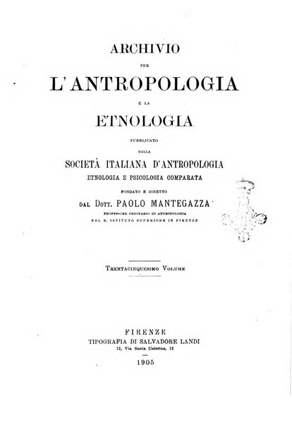 Archivio per l'antropologia e la etnologia