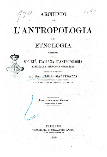 Archivio per l'antropologia e la etnologia