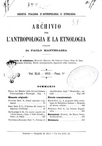 Archivio per l'antropologia e la etnologia