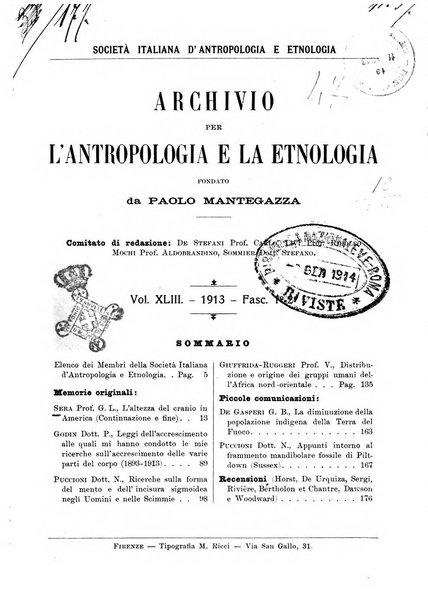 Archivio per l'antropologia e la etnologia