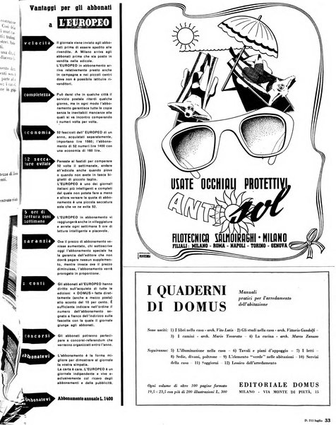 Domus architettura e arredamento dell'abitazione moderna in città e in campagna