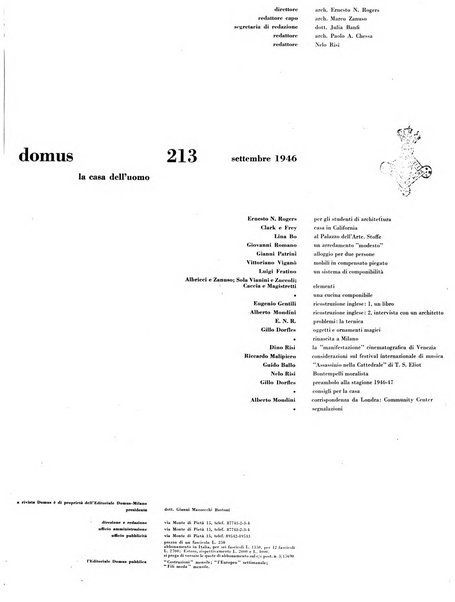 Domus architettura e arredamento dell'abitazione moderna in città e in campagna