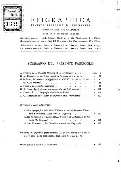 Epigraphica rivista italiana di epigrafia