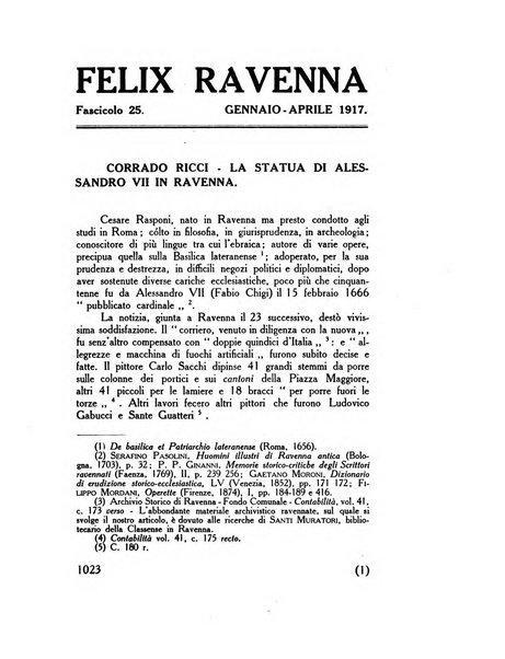 Felix Ravenna [bollettino storico romagnolo edito da un gruppo di studiosi]