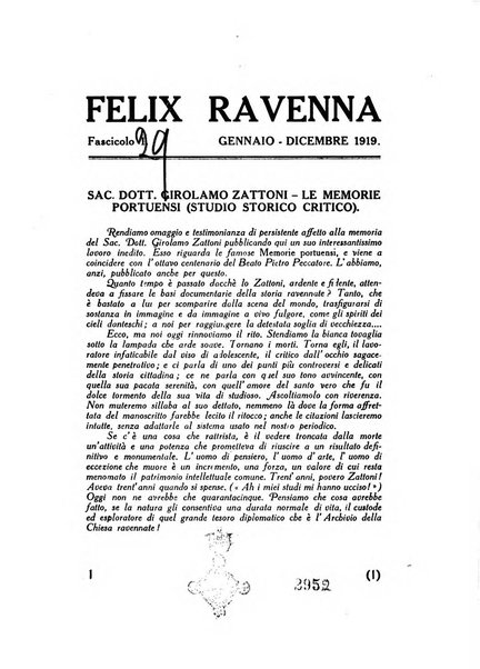 Felix Ravenna [bollettino storico romagnolo edito da un gruppo di studiosi]