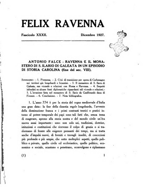 Felix Ravenna [bollettino storico romagnolo edito da un gruppo di studiosi]