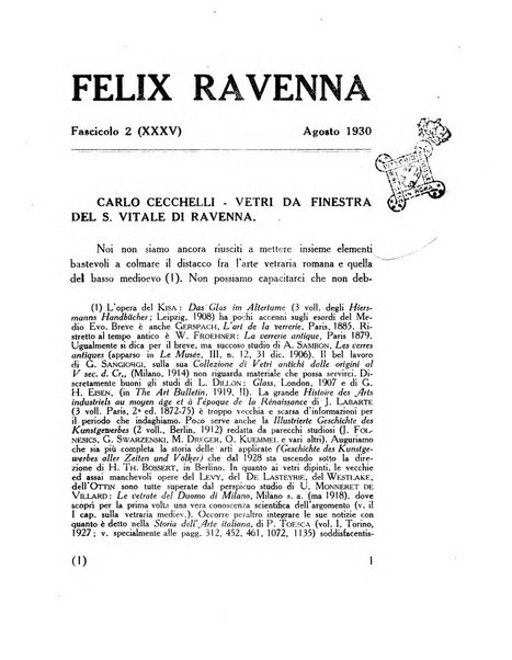 Felix Ravenna [bollettino storico romagnolo edito da un gruppo di studiosi]