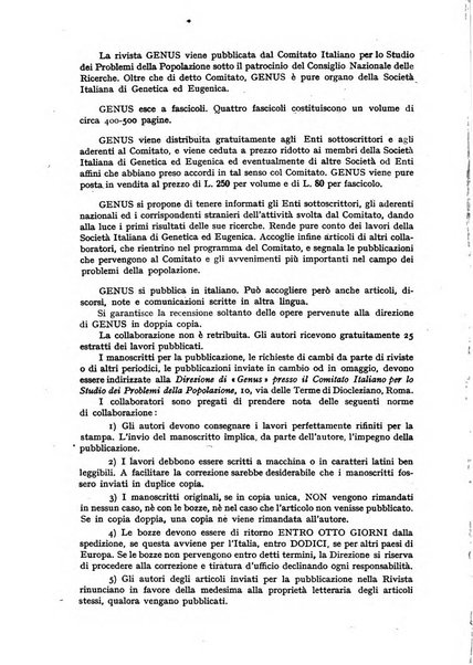 Genus organo del Comitato italiano per lo studio dei problemi della popolazione