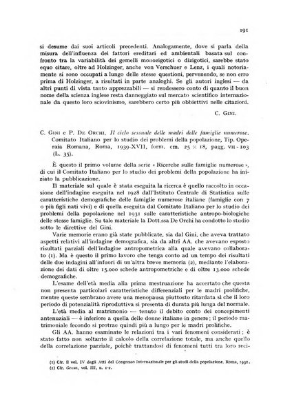 Genus organo del Comitato italiano per lo studio dei problemi della popolazione