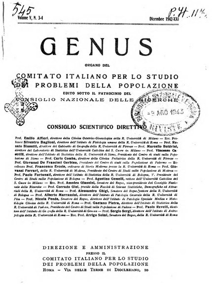 Genus organo del Comitato italiano per lo studio dei problemi della popolazione