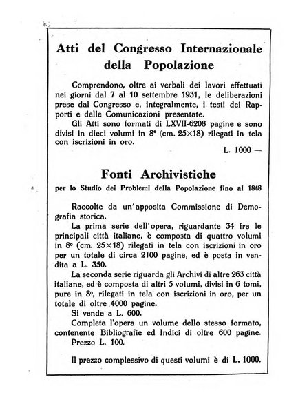 Genus organo del Comitato italiano per lo studio dei problemi della popolazione