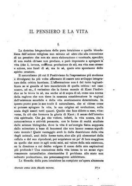 Giornale critico della filosofia italiana