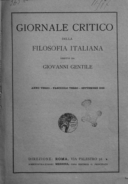 Giornale critico della filosofia italiana