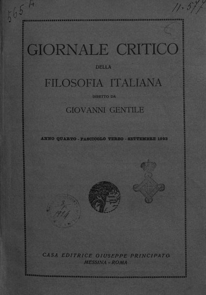 Giornale critico della filosofia italiana