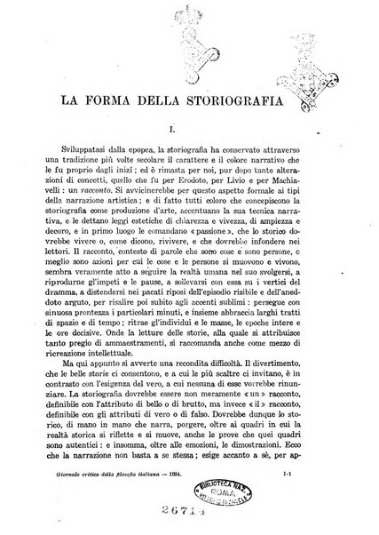 Giornale critico della filosofia italiana