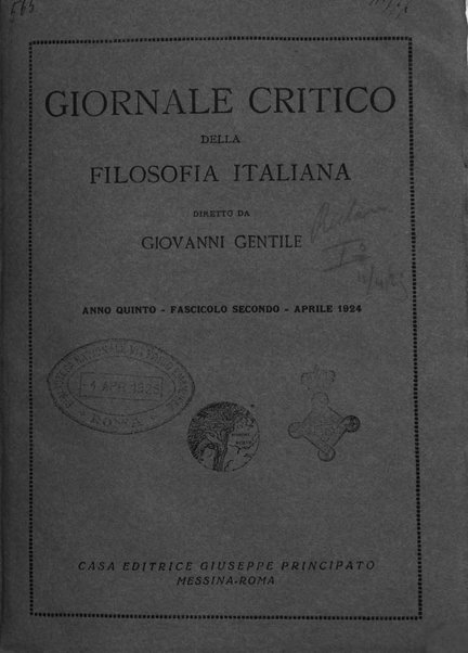 Giornale critico della filosofia italiana