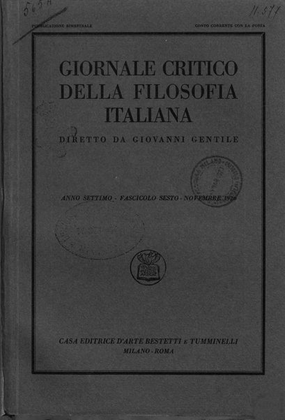 Giornale critico della filosofia italiana