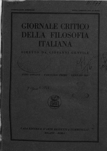 Giornale critico della filosofia italiana