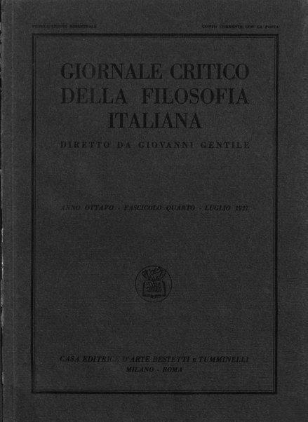 Giornale critico della filosofia italiana