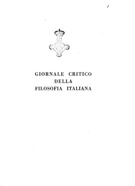 Giornale critico della filosofia italiana