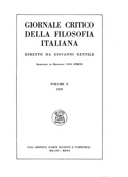 Giornale critico della filosofia italiana