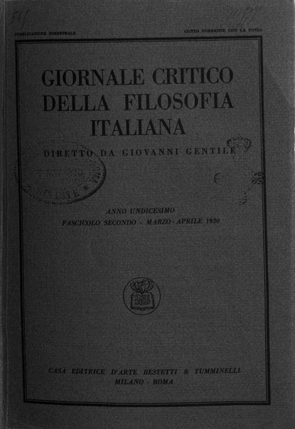 Giornale critico della filosofia italiana