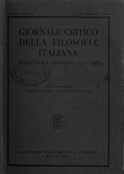 Giornale critico della filosofia italiana