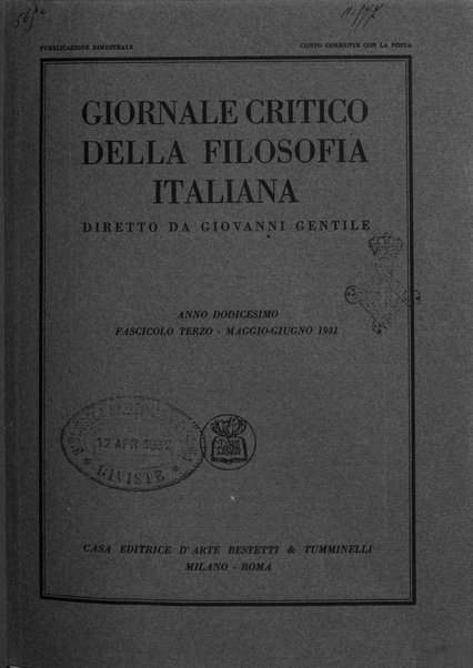 Giornale critico della filosofia italiana