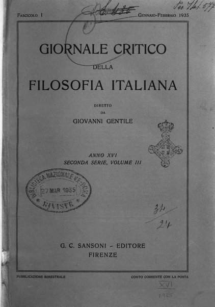 Giornale critico della filosofia italiana