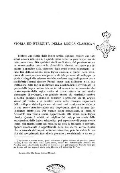 Giornale critico della filosofia italiana