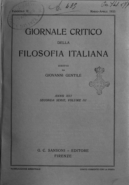 Giornale critico della filosofia italiana