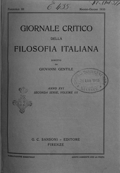 Giornale critico della filosofia italiana