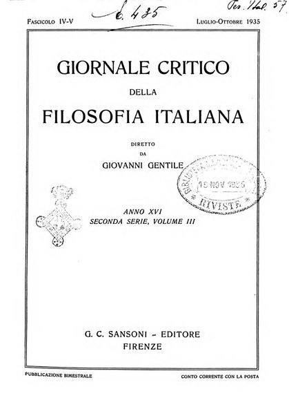 Giornale critico della filosofia italiana