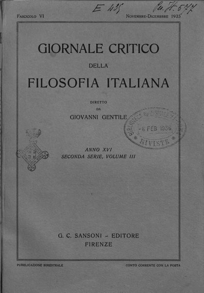 Giornale critico della filosofia italiana