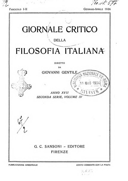 Giornale critico della filosofia italiana