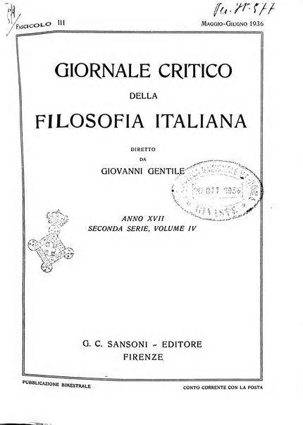 Giornale critico della filosofia italiana