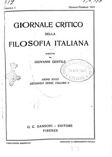 Giornale critico della filosofia italiana