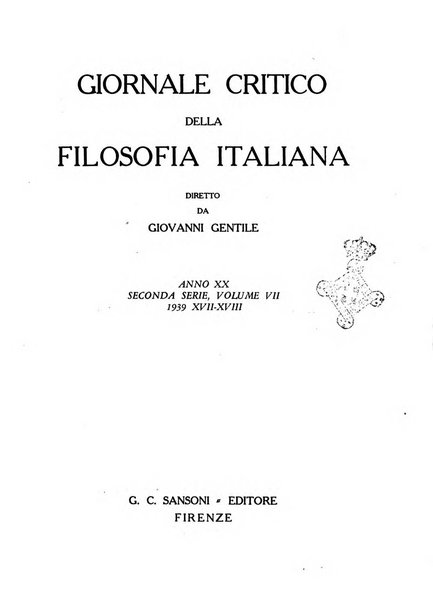 Giornale critico della filosofia italiana