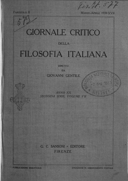 Giornale critico della filosofia italiana