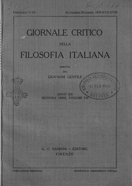 Giornale critico della filosofia italiana