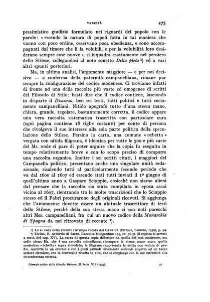 Giornale critico della filosofia italiana