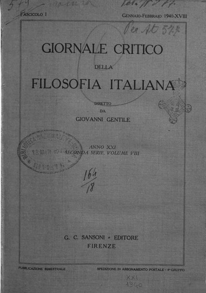 Giornale critico della filosofia italiana