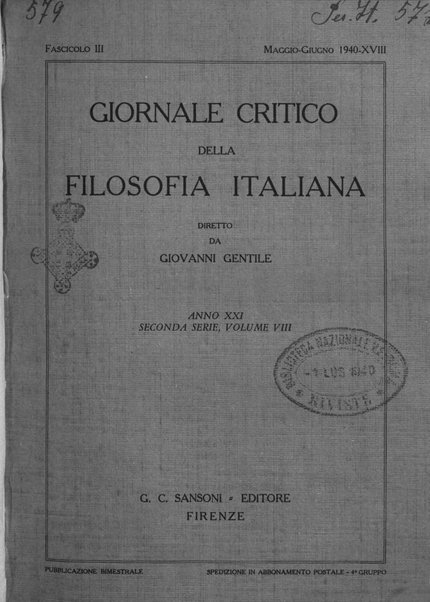 Giornale critico della filosofia italiana