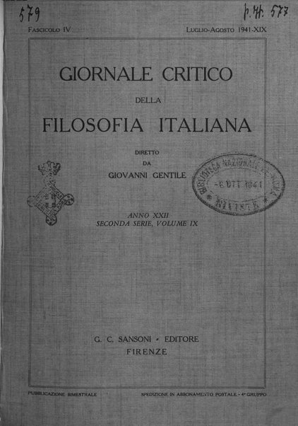 Giornale critico della filosofia italiana