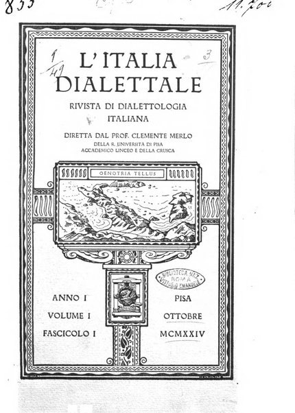 L'Italia dialettale Rivista di dialettologia italiana