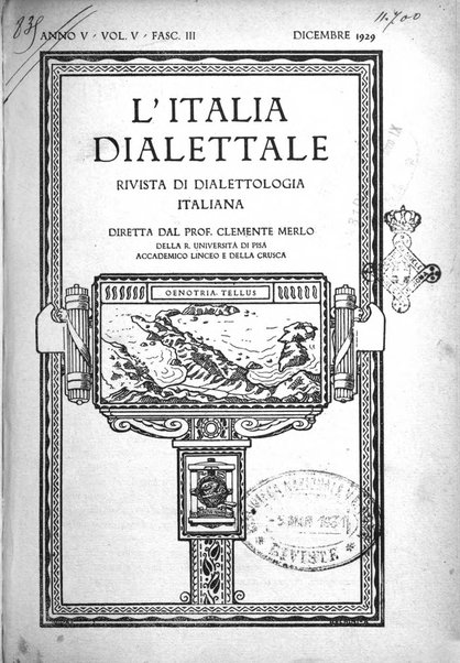 L'Italia dialettale Rivista di dialettologia italiana