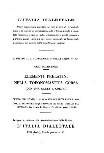 L'Italia dialettale Rivista di dialettologia italiana