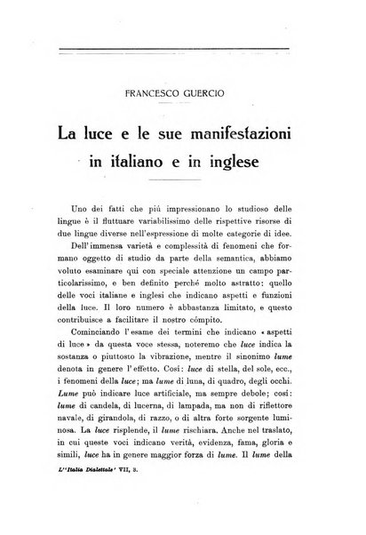 L'Italia dialettale Rivista di dialettologia italiana